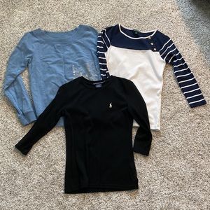 Bundle of 3 Ralph Lauren Polo sport long sleeve crew neck top S M
